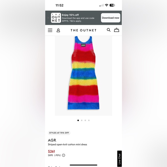 AGR Striped open-knit cotton mini dress - Picture 9 of 9